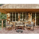 4 Piece Patio Furniture Set With Acacia Wood Table Top And Cushions