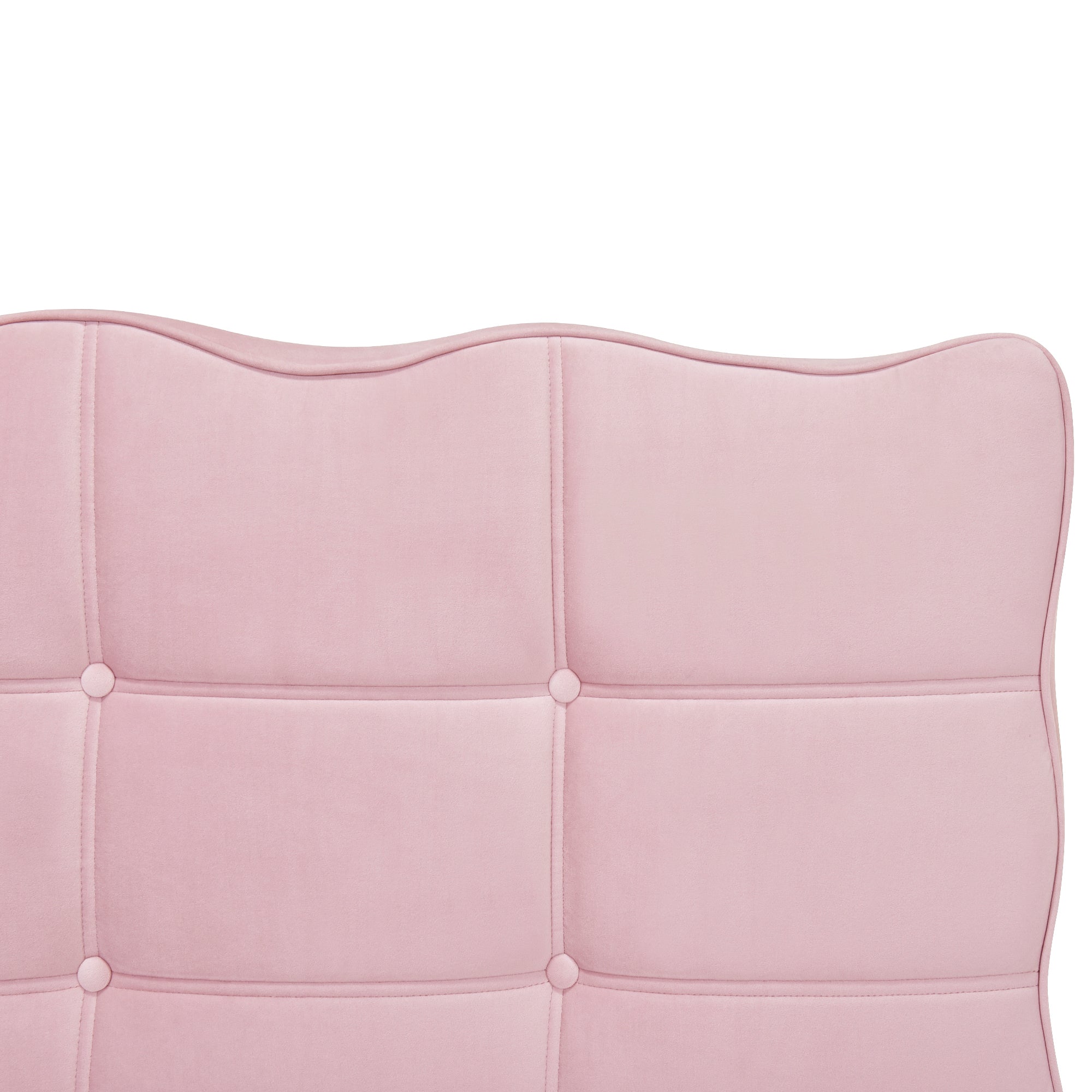 Queen Size Velvet Platform Bed with LED Frame and Stylish Mental Bed Legs, Pink - Atlantic Fine Furniture Melbourne FL