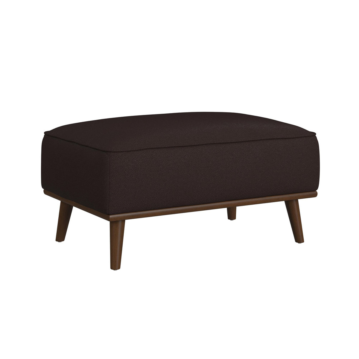 Destiny Ottoman With Wood Base in Dark Brown by Elements International