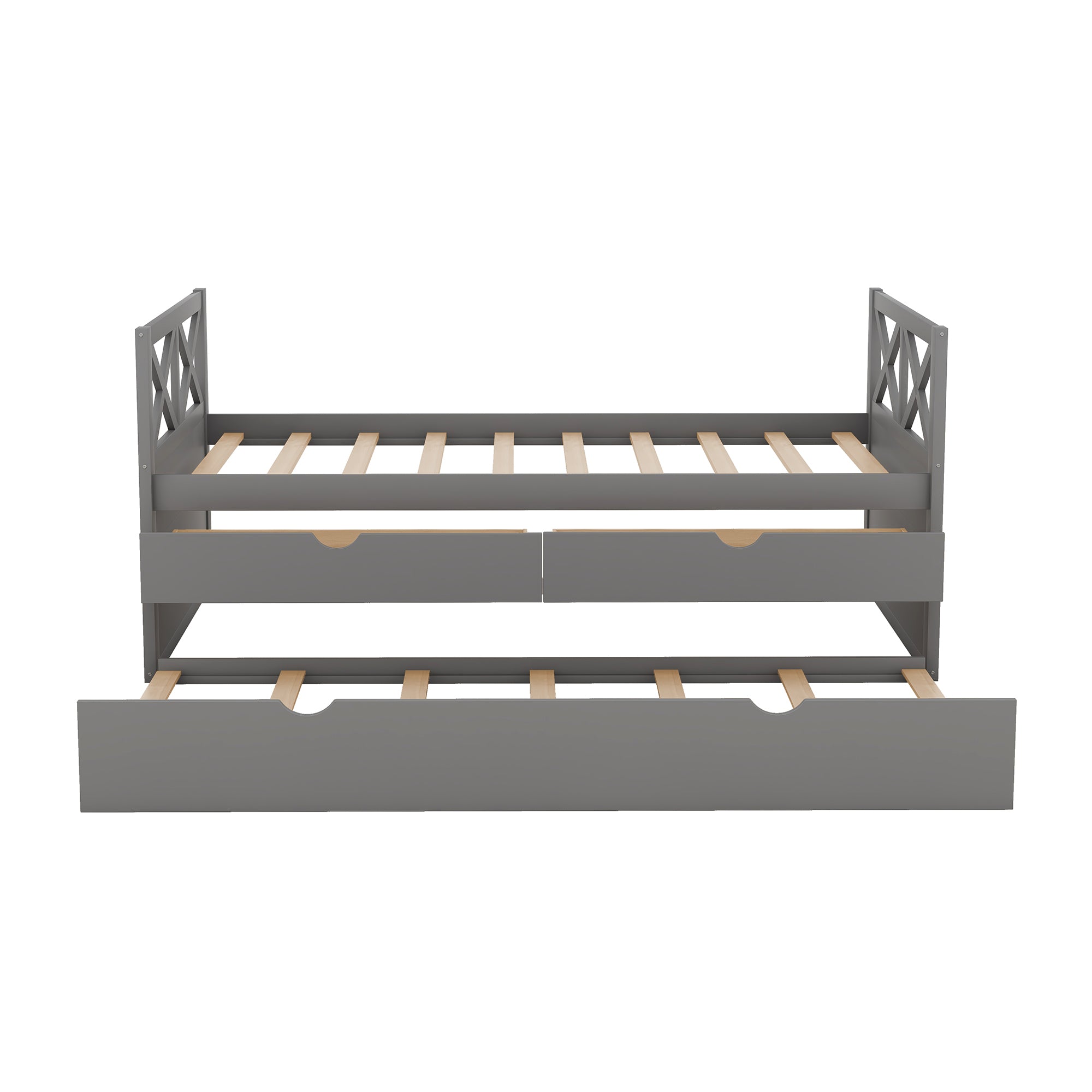 Multi-Functional Daybed with Drawers and Trundle, Gray