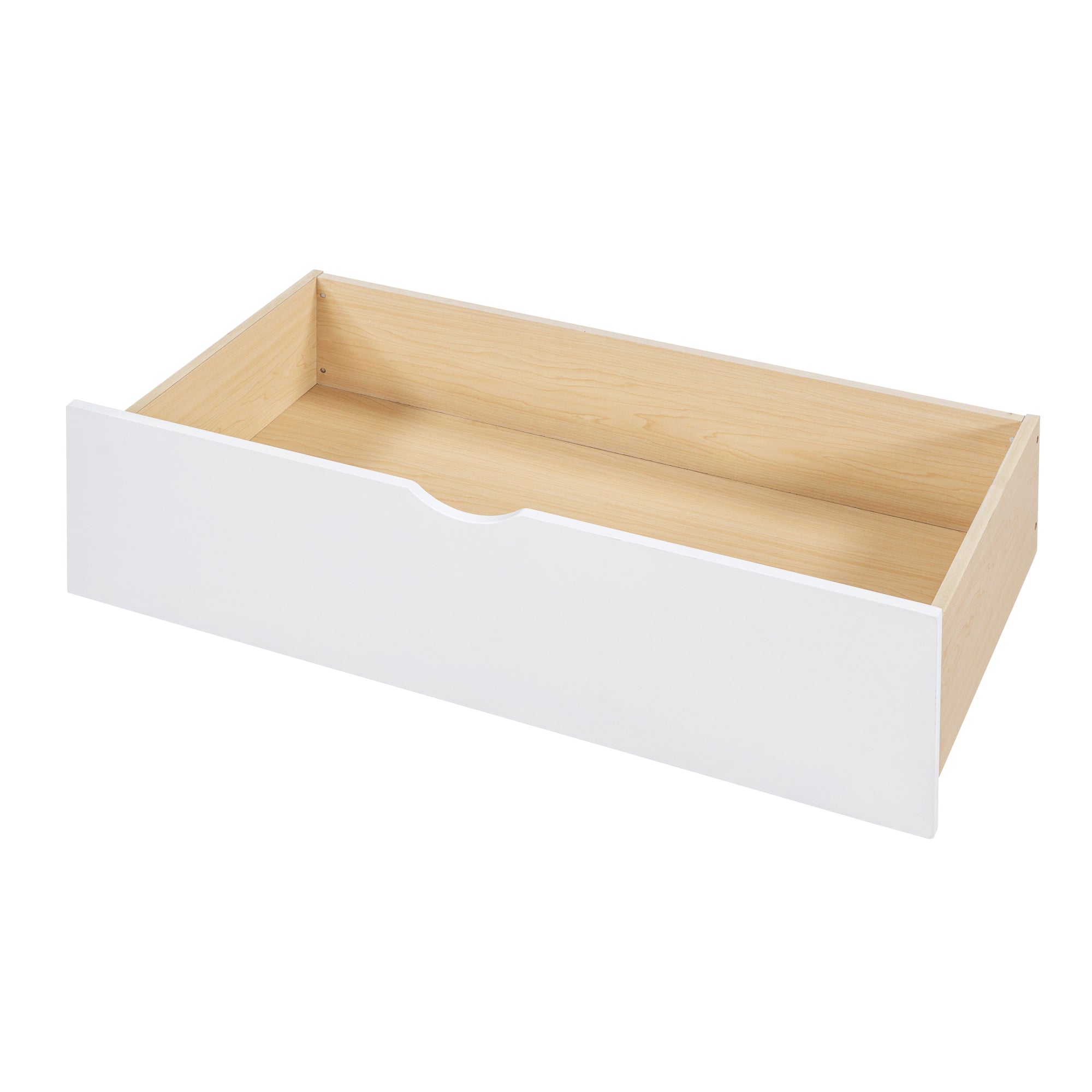 Twin Size House Bed with Upholstered Sofa, House Bed with Charging Station, Wireless Charging, Shelves and Two Drawers, White - Atlantic Fine Furniture Melbourne FL