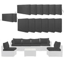 Cushion Covers For 7 Piece Wicker Sectional Sofa, 14 Pack Seat And Back Slipcovers With Zipper