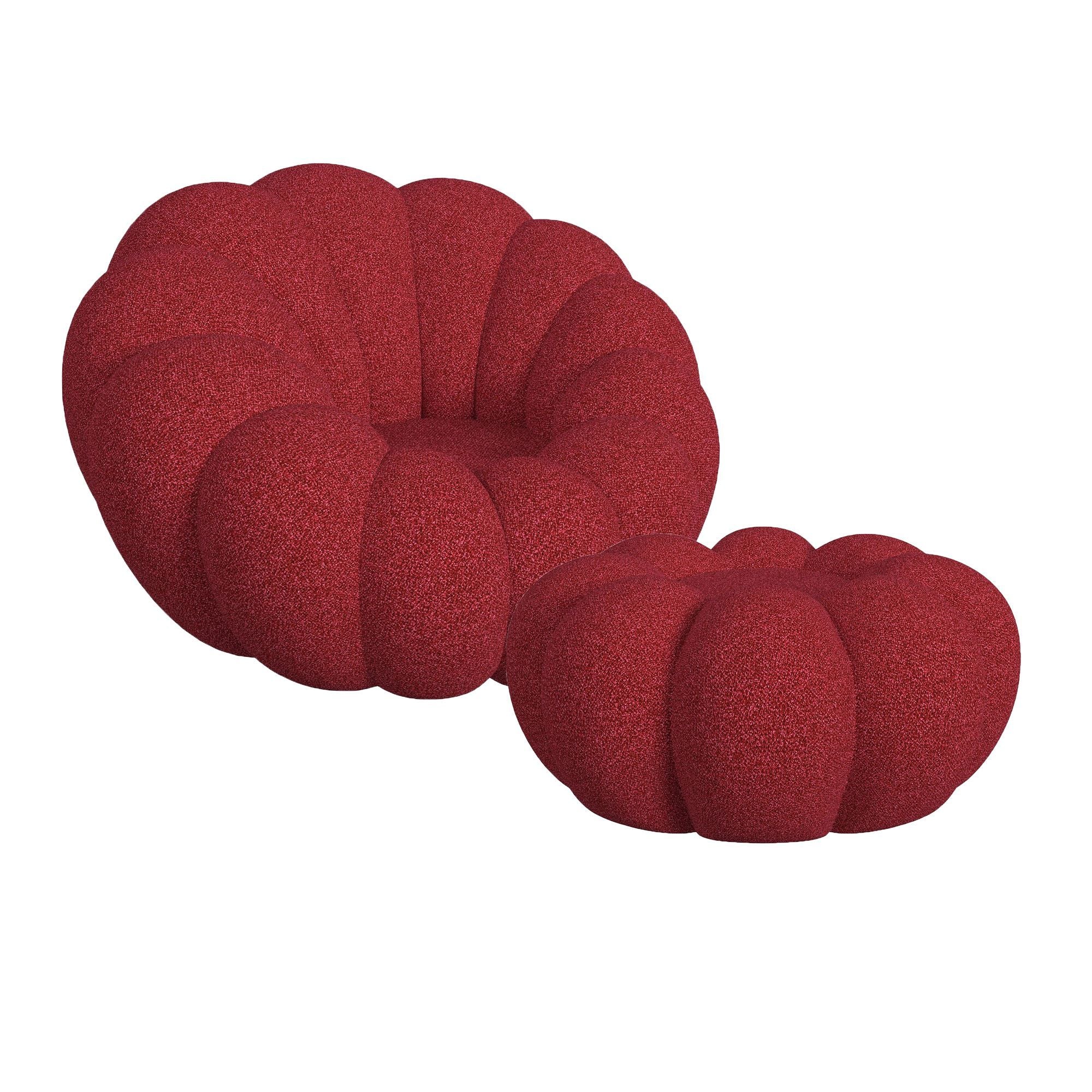 Bubble Swivel Chair And Ottoman in Light Gray by Elements International