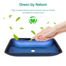 Gradient Tempered Glass Vessel Sink With Pop-Up Drain