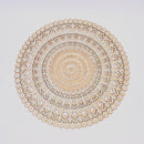 Floral Hand Carved Mandala Round Wall Decor - Brown / Antique White