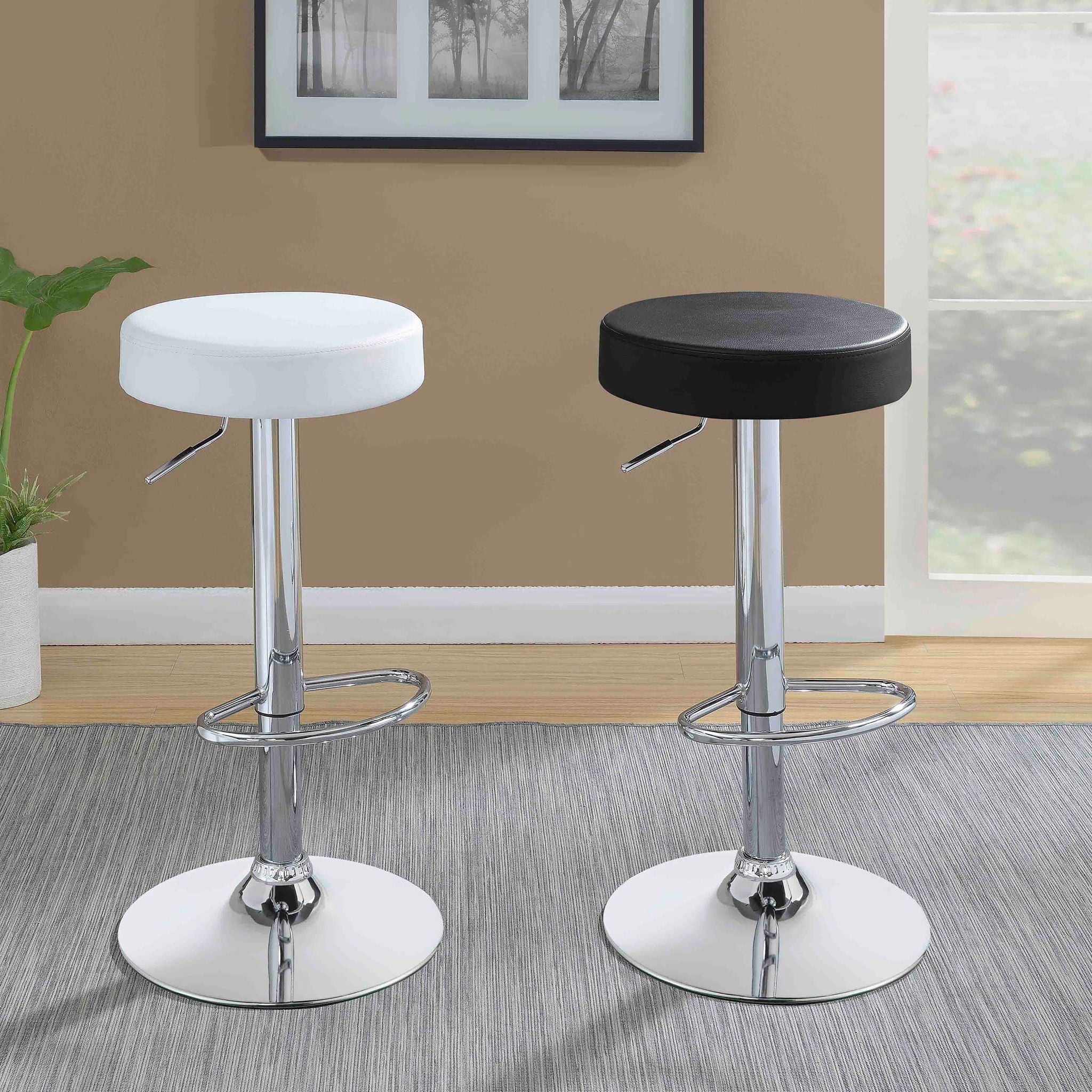Ramses 29-inch Adjustable Bar Stool Chrome and Black - Atlantic Fine Furniture Melbourne FL