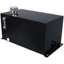 Heavy Duty Hydraulic Fluid Tank 10 Gal Steel Reservoir With Strainer, Gauge & Breather Cap For Tractors & Trucks - Black