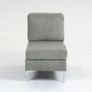 Single Couch Modular Armless Accent Chair With Back Cushion