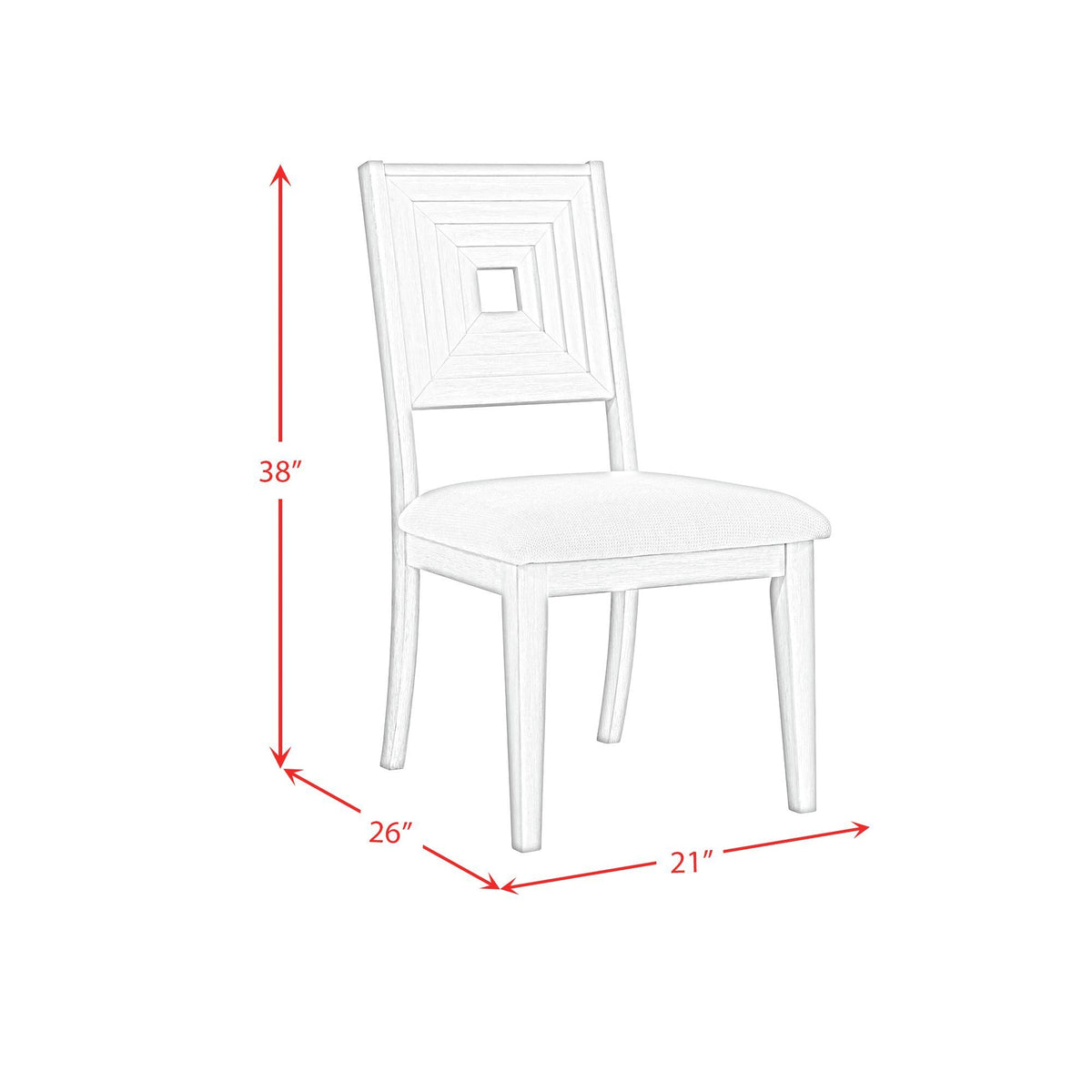 Avalanche Dining Side Chair (Set of 2) in Antique White by Elements International, view 9