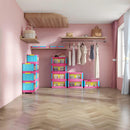 Folding Storage Cabinet With Magnetic Doors And Wheels