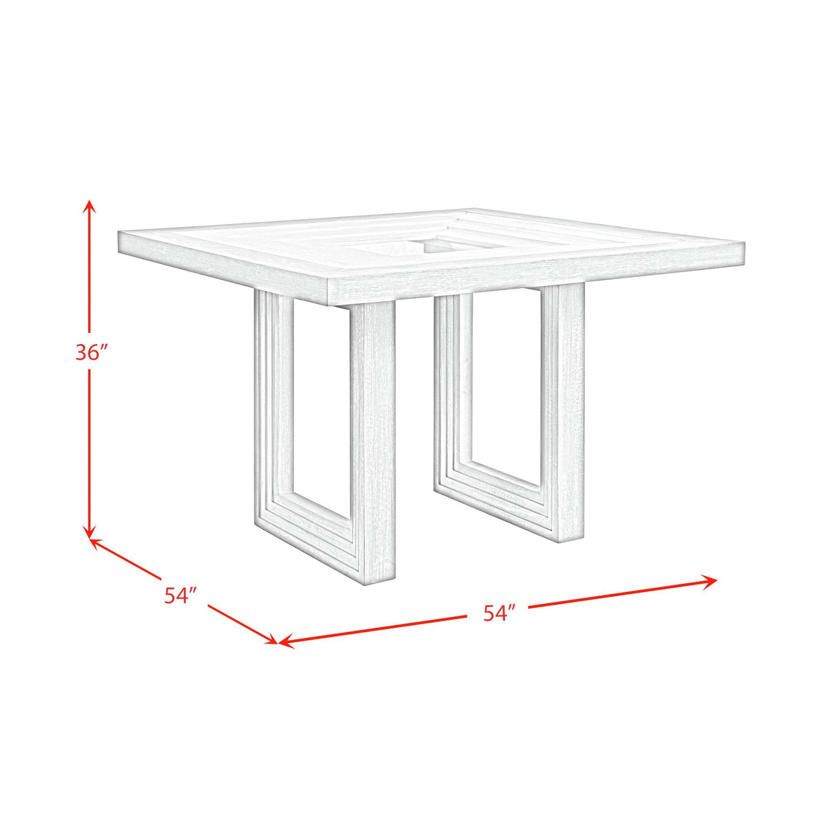 Avalanche Square Counter Table in Antique White by Elements International, view 10