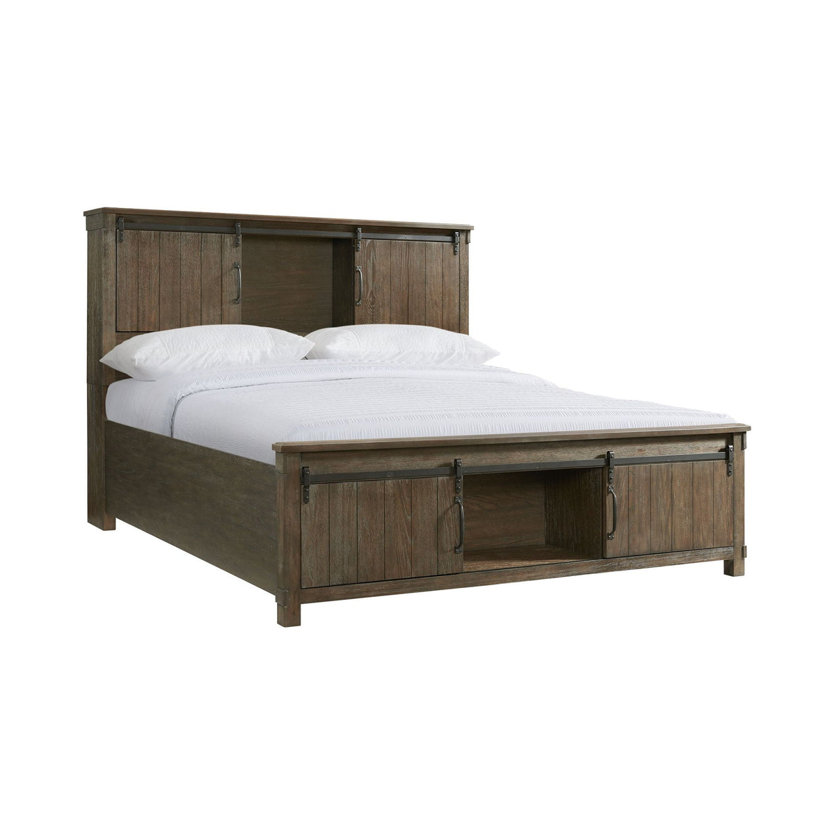 Scott Platform Storage Bed in Dark Brown by Elements International