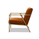 Aerin - Hammered Brass Upholstered Accent Arm Chair