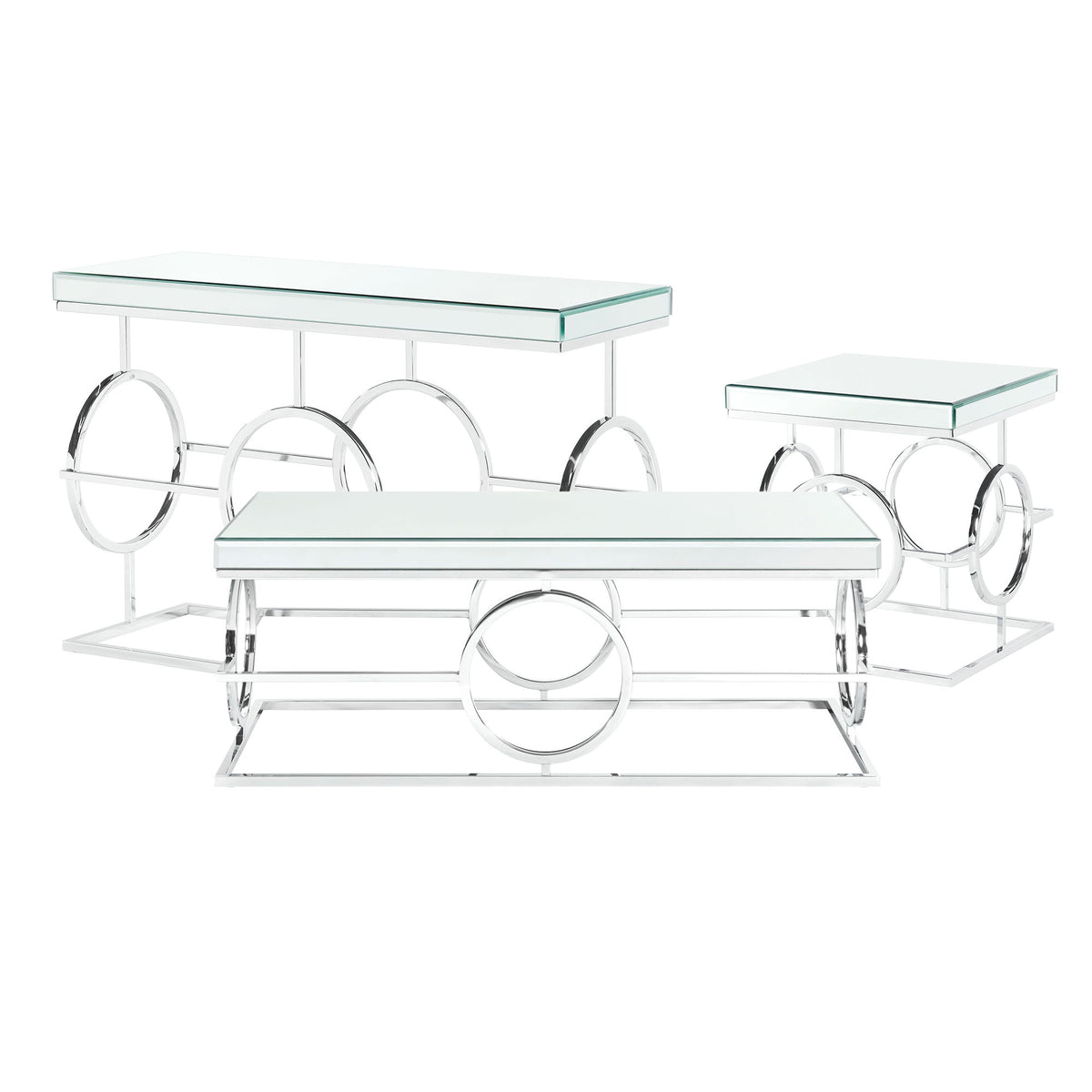 Pearl Occasional Table Set in Silver by Elements International, view 2
