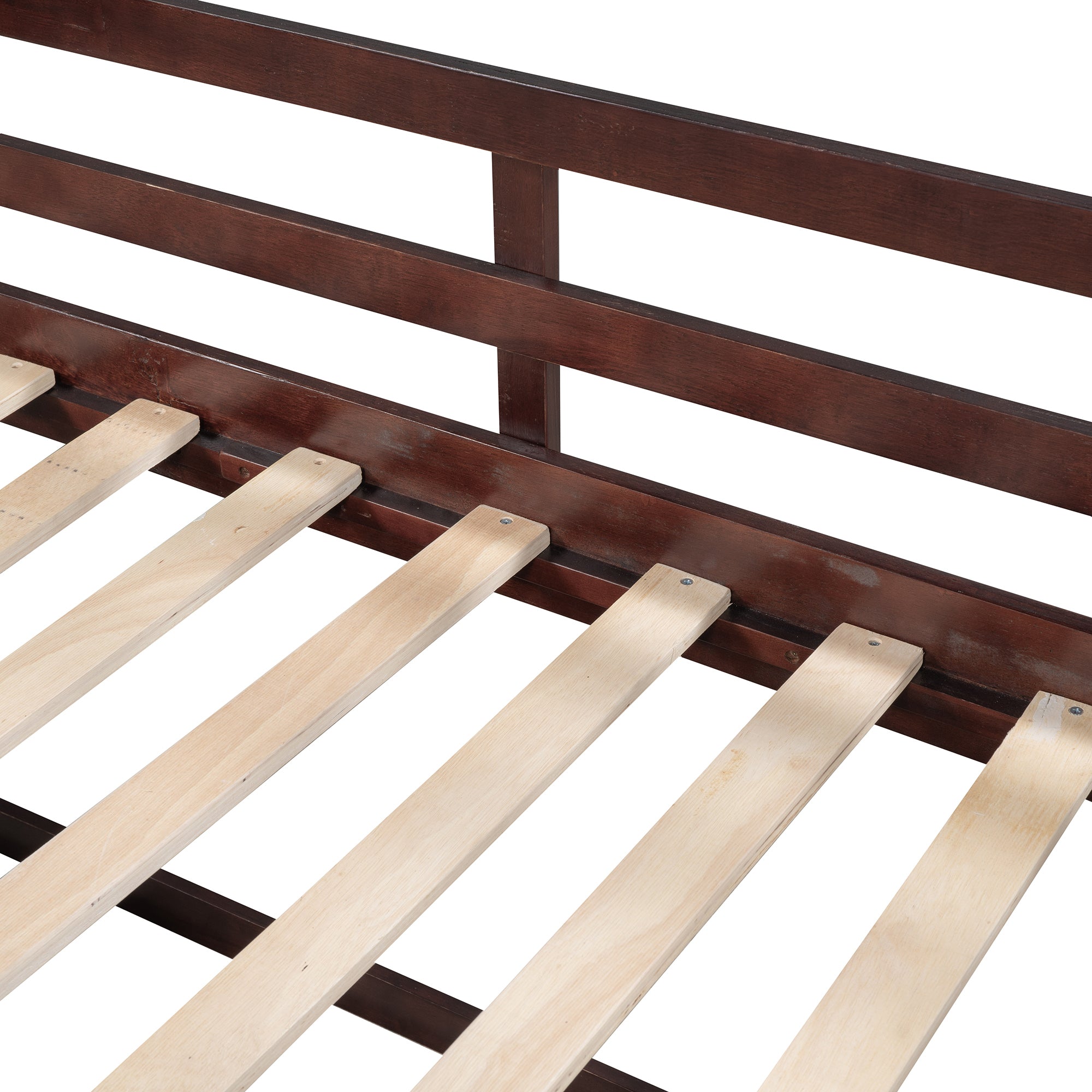 Twin size Loft Bed with Two Shelves and Two drawers (Antique Espresso) - Atlantic Fine Furniture Melbourne FL