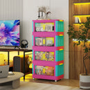 Folding Storage Cabinet With Magnetic Doors And Wheels