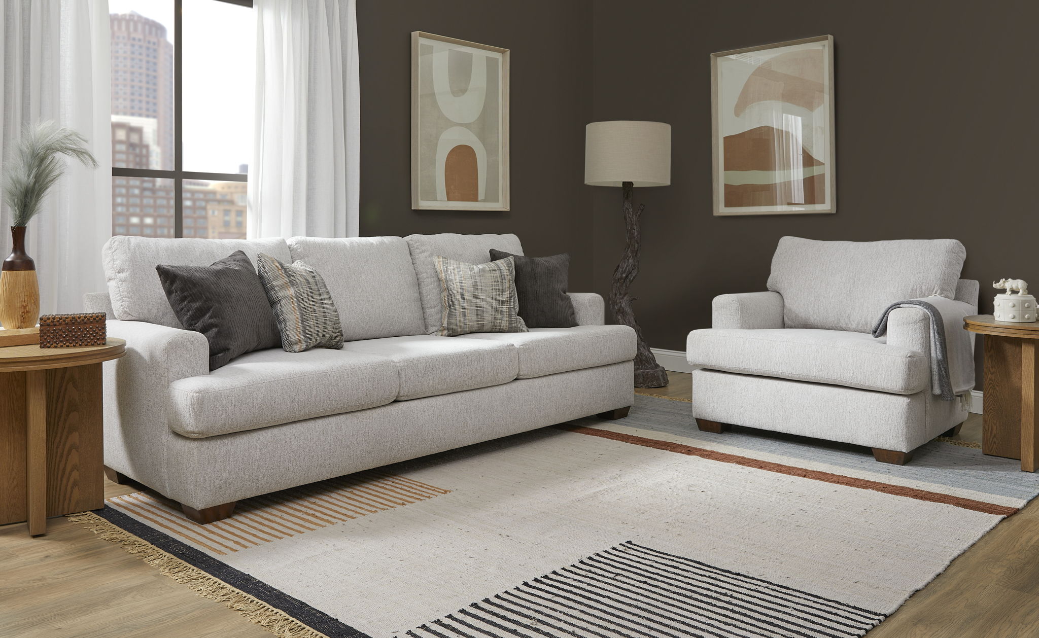 Olivia - Fabric Stationary Sofa