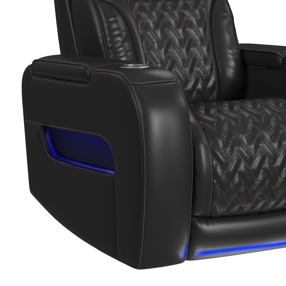 Prime Time P3 Recliner With LED And Wireless Charger Pocket in Black by Elements International, view 7