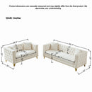 Deep Seat Sofa With Button Nailhead, Square Arm Couches