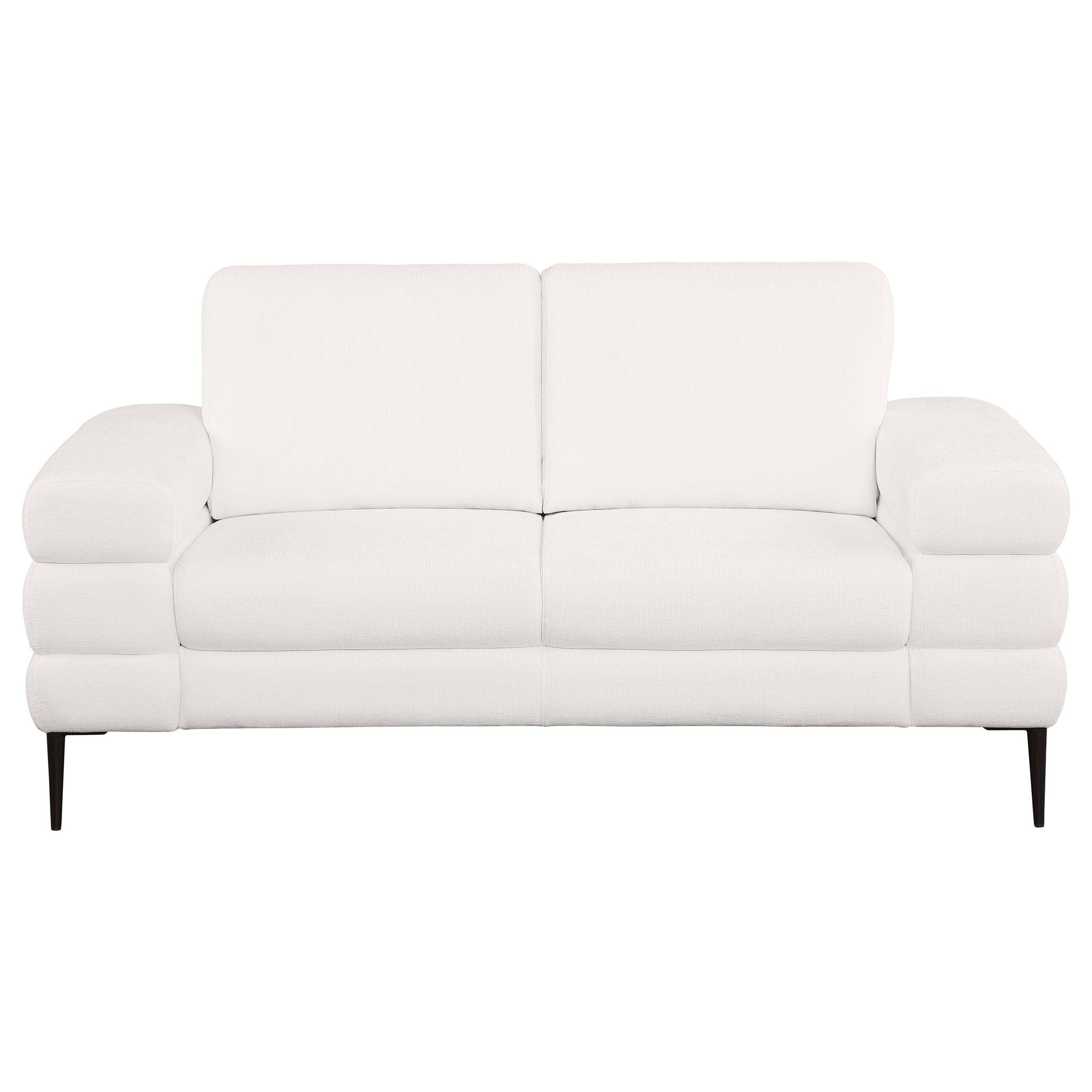 Jessel Chenille Upholstered Track Arm Loveseat Ivory