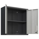 Metal Wall Mounted Tool Storage Cabinet With 2 Locking Doors, Adjustable Shelf, And Drawer