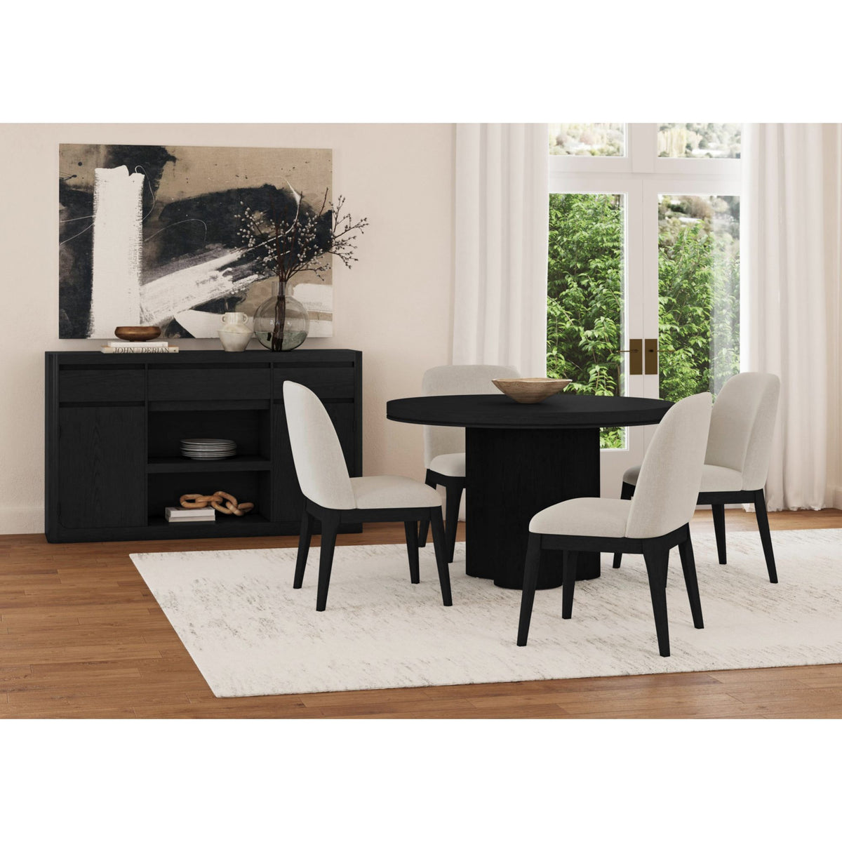 Rosalie Round Dining Table in Black by Elements International, view 11