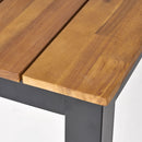 Rectangular Outdoor Dining Table Tabletop With Iron Legs - Black