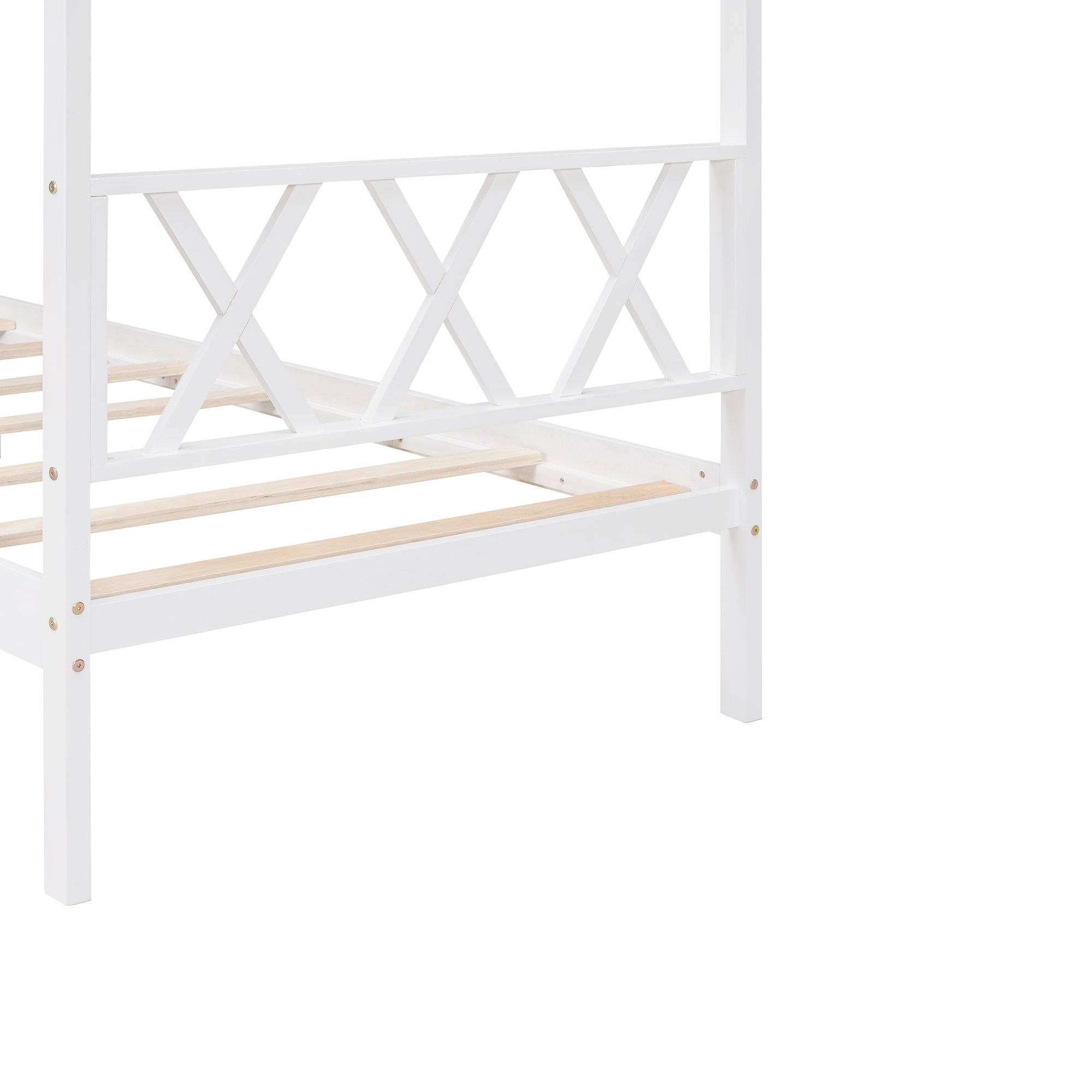 Twin Size Wood House Bed with Storage Space, White(OLD SKU: LP000001AAK) - Atlantic Fine Furniture Melbourne FL