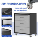 Heavy Duty Metal Storage Cabinet With Wheels 3 Drawer Tool Cabinet For Garage, Office, And Home Organizer Solutions