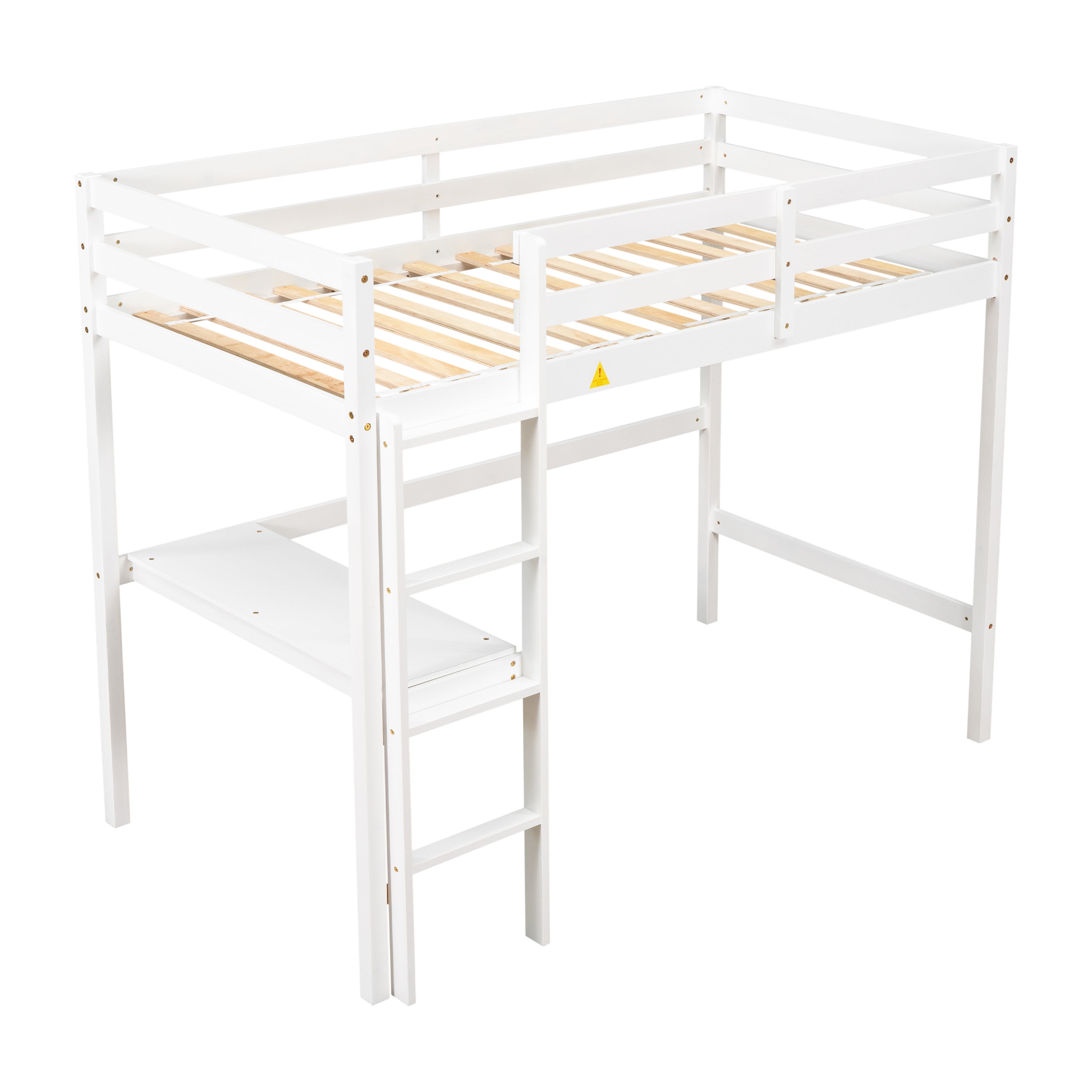 Twin Loft Bed with built-in desk,White(Old SKU:W50450911)