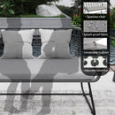 4 Piece Wicker Patio Furniture Set With Tempered Glass Table And Detachable Cushions