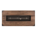 Outdoor Patio Rectangle Gas Burning Fire Pit 50, 000 Btu, Wood Pattern - Brown