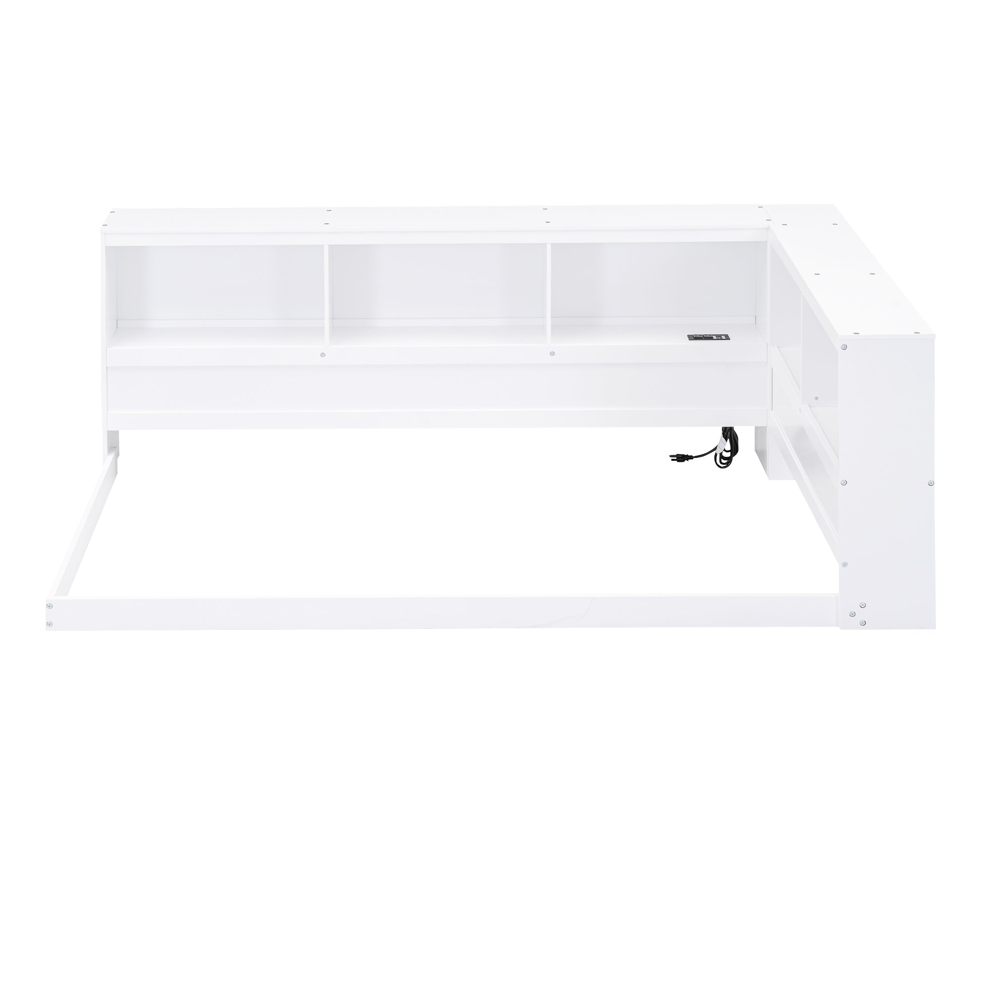 Wood Twin Size Daybed with Storage Cabinets and USB Ports, White - Atlantic Fine Furniture Melbourne FL