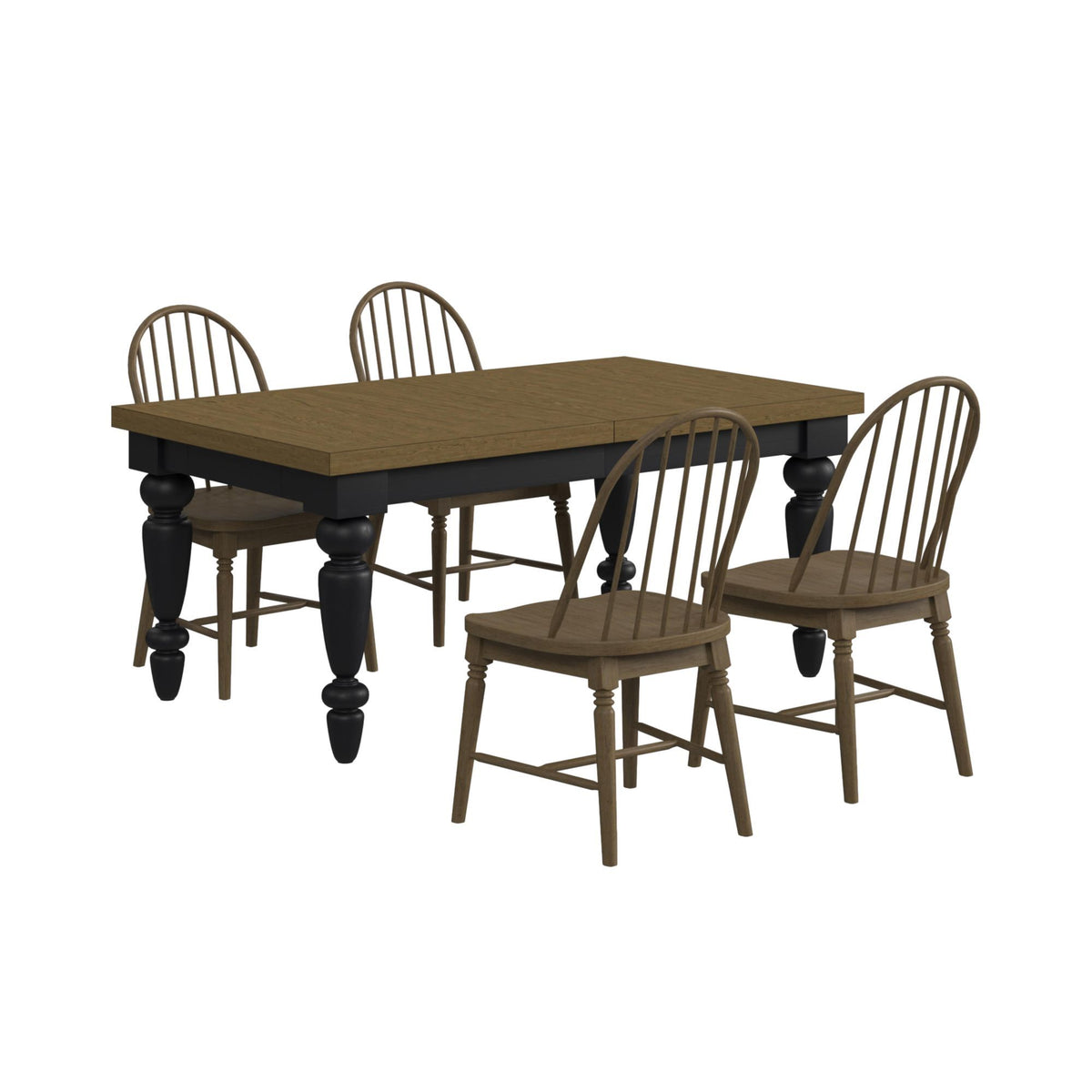 Heritage Standard Height Dining Set in Black by Elements International
