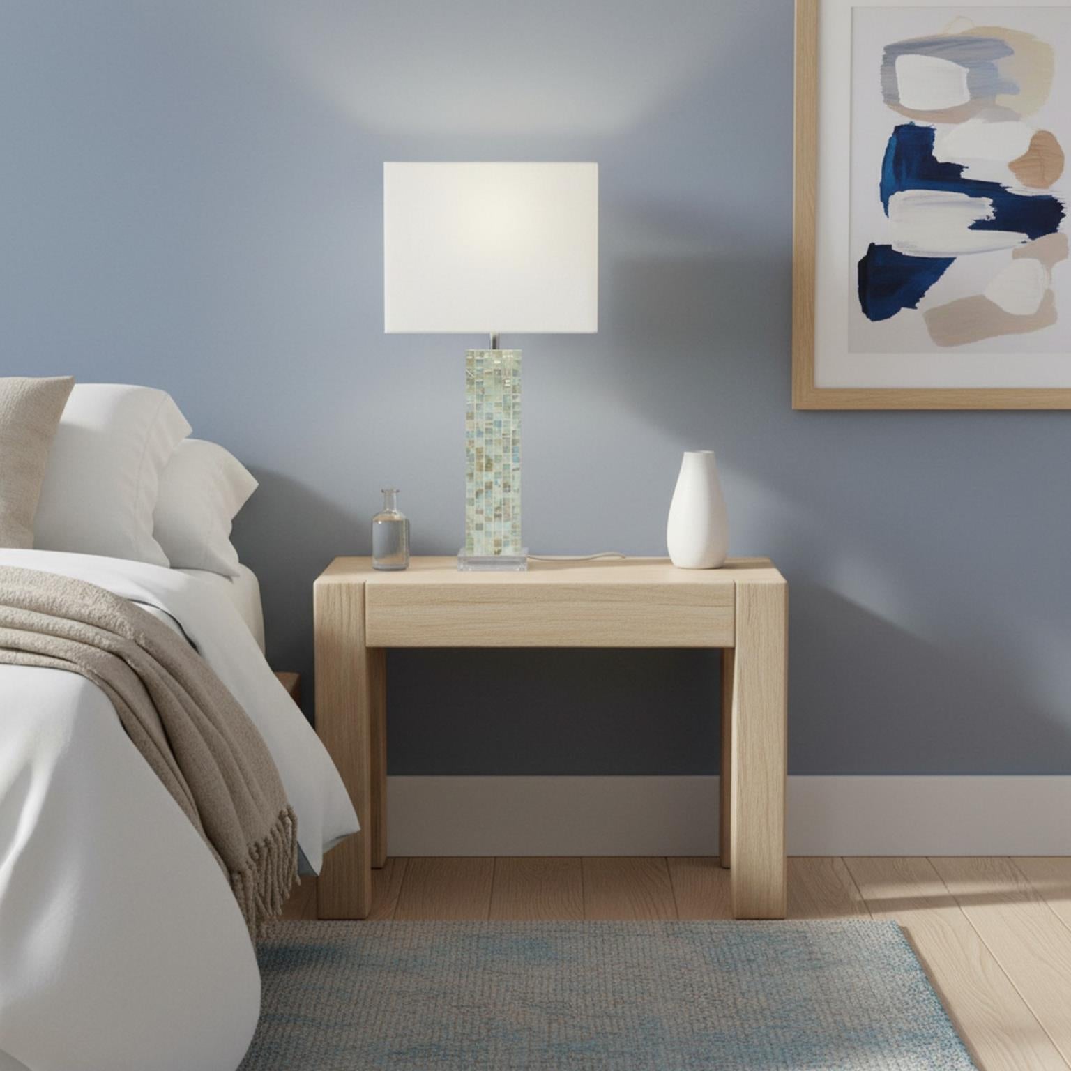 Aqua Mother of Pearl, 29" Table Lamp (2pk). Aqua finish