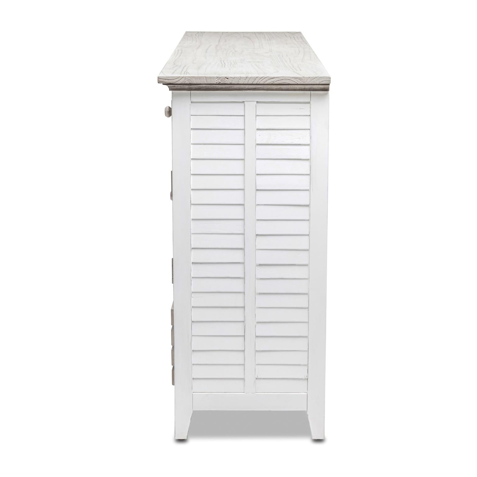 Islamorada Sideboard with Wine Rack. Dapple Grey Finish.