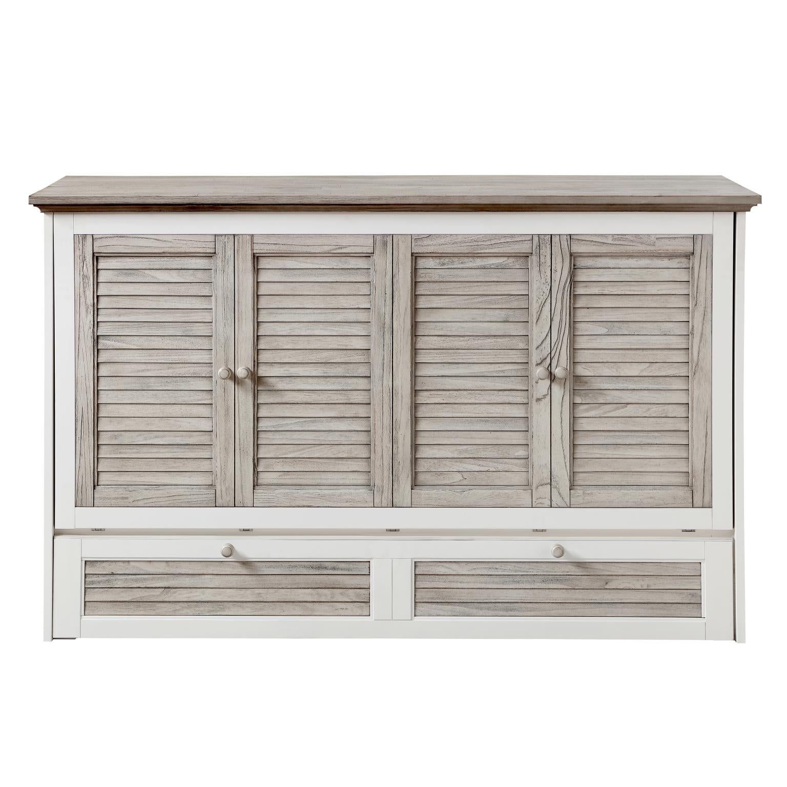 Islamorada Queen Cabinet Bed w/ mattress. Dapple Grey finish