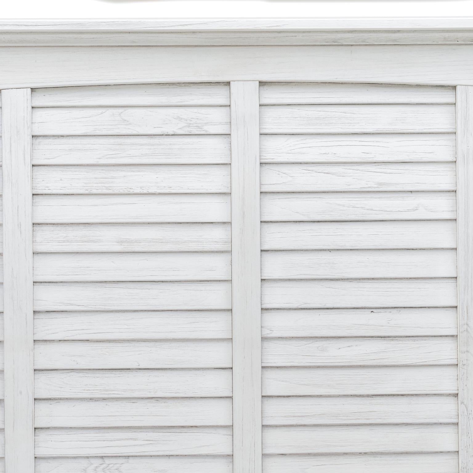 Surfside Queen Headboard Weathered White Finish