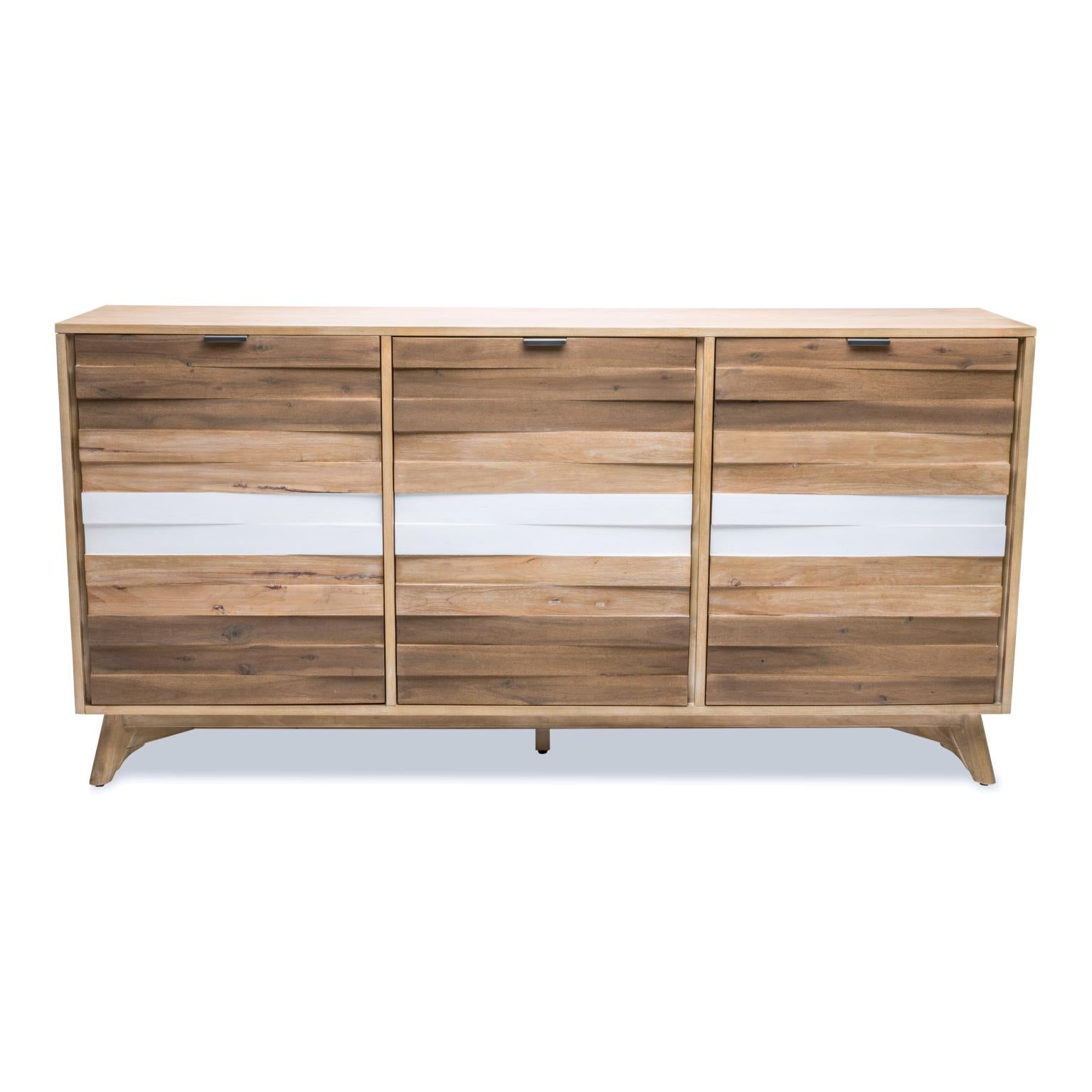 Laguna 3-Door Credenza. Tri-color Finish.