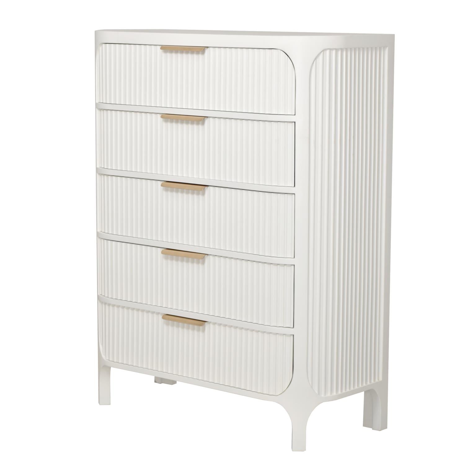 Montauk 5-Drawer Chest. White Finish