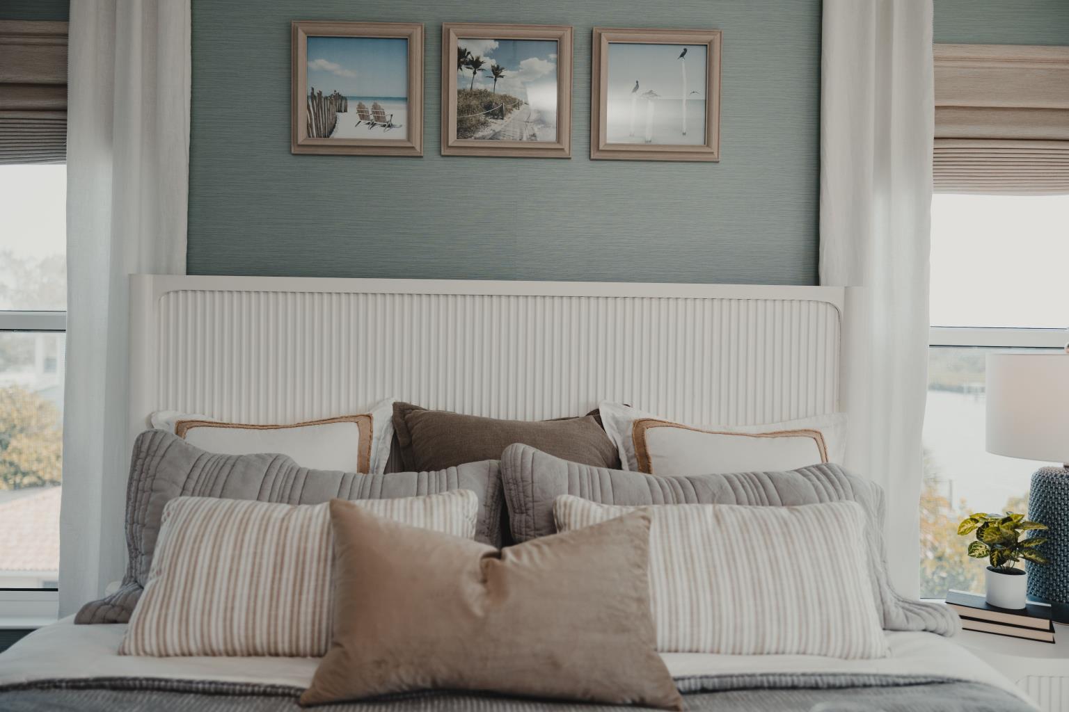 Montauk King Headboard. White Finish