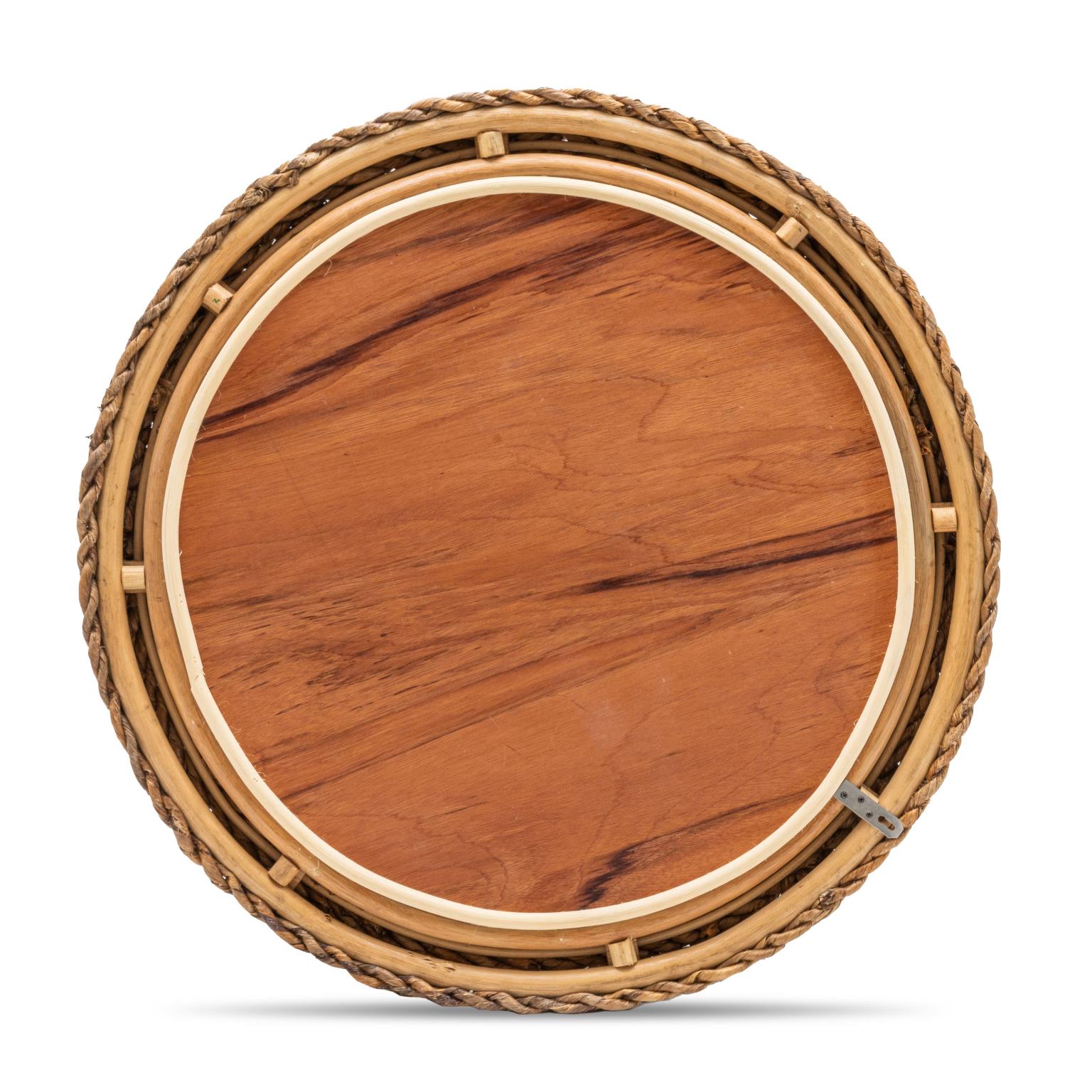 Maui 36" Round Mirror Natural Finish