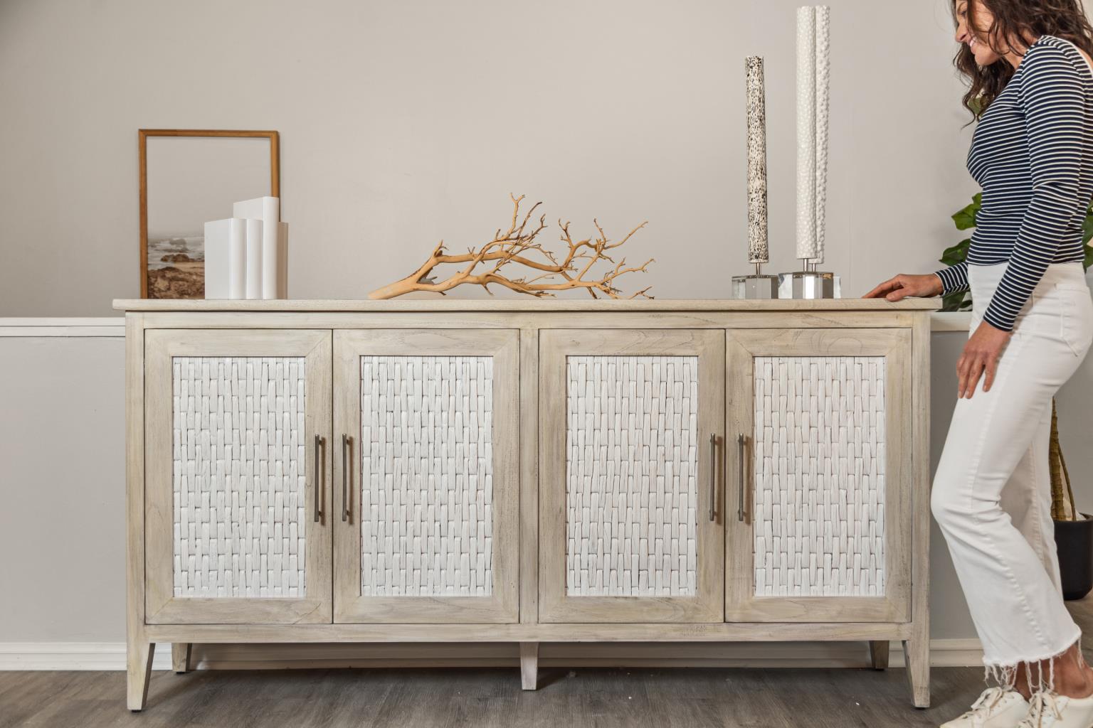 Tahiti 4-Door Credenza - Atlantic Fine Furniture Melbourne FL