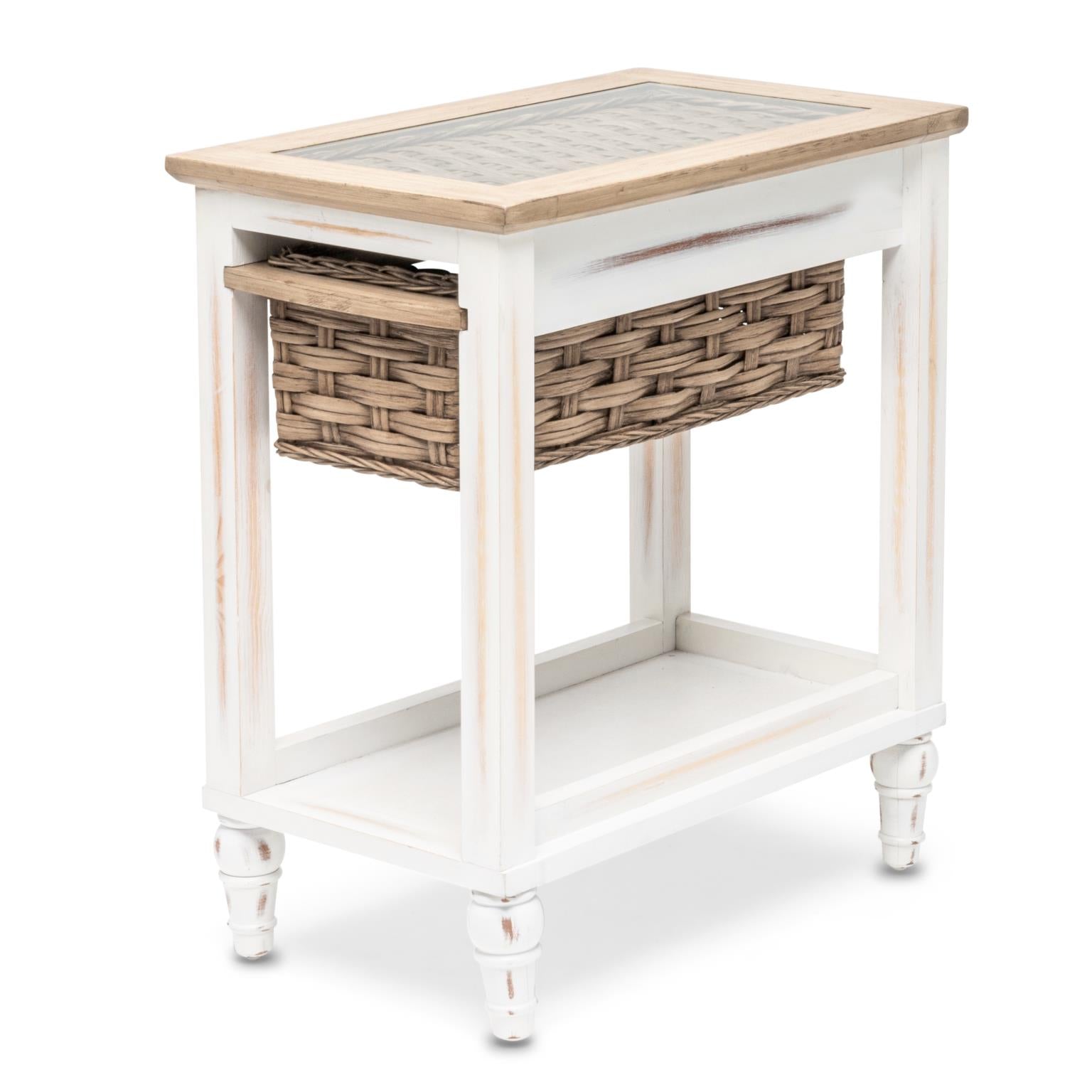 Island Breeze Chairside Table w/ Basket - Atlantic Fine Furniture Melbourne FL