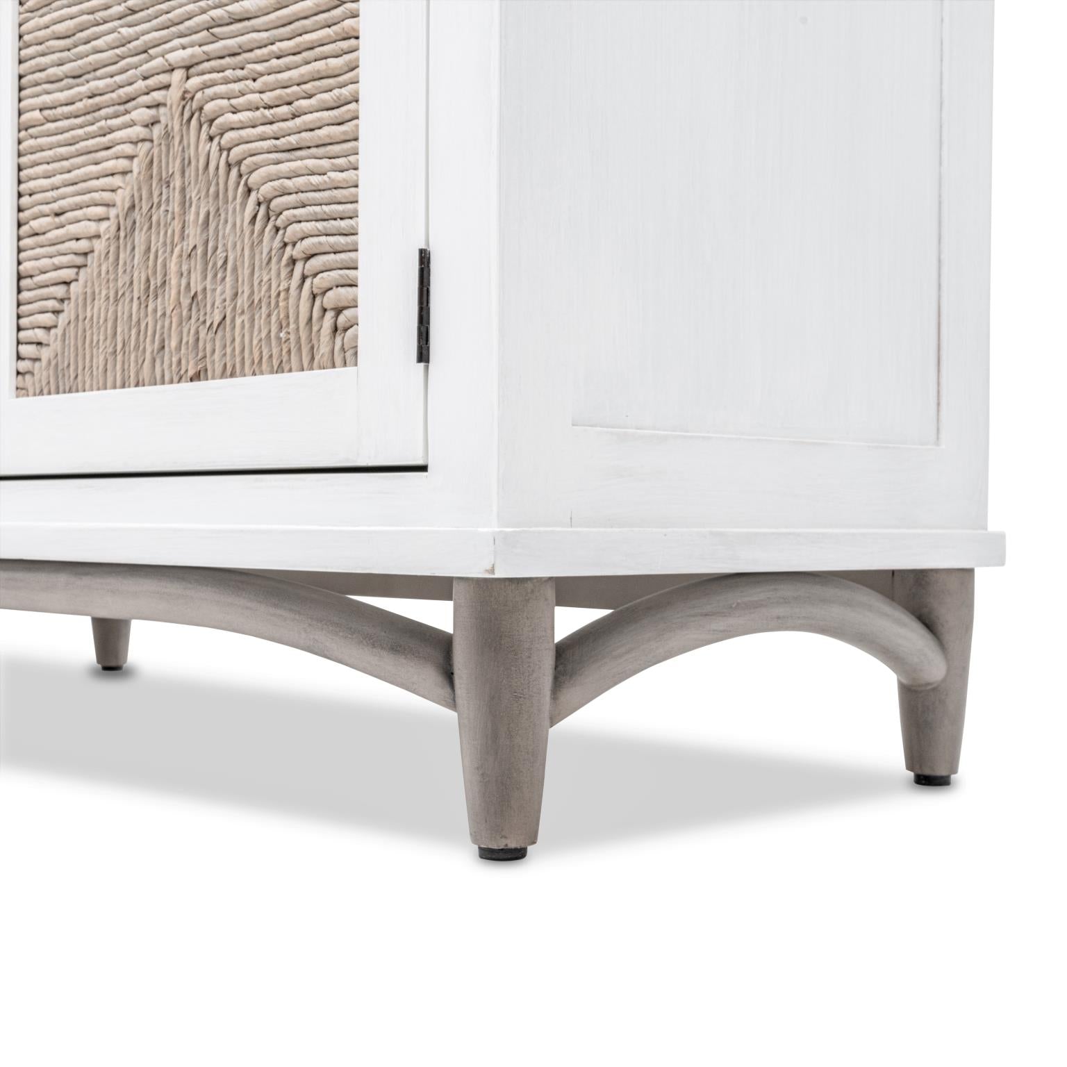 Port Royale 4-Door Credenza. Sea Drift/White Finish.