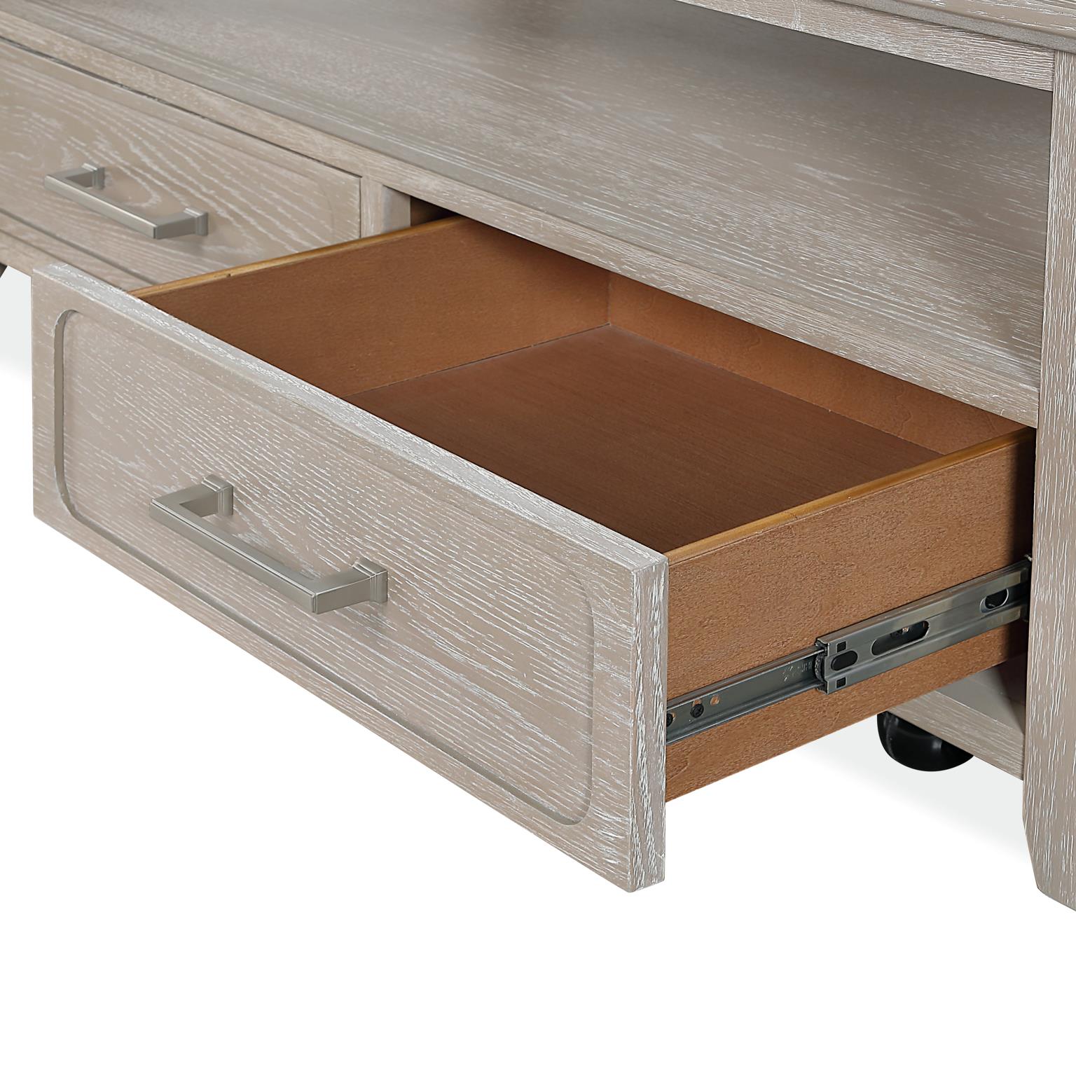 Cape May Cocktail Table w/ Casters. Glazed Driftwood Finish