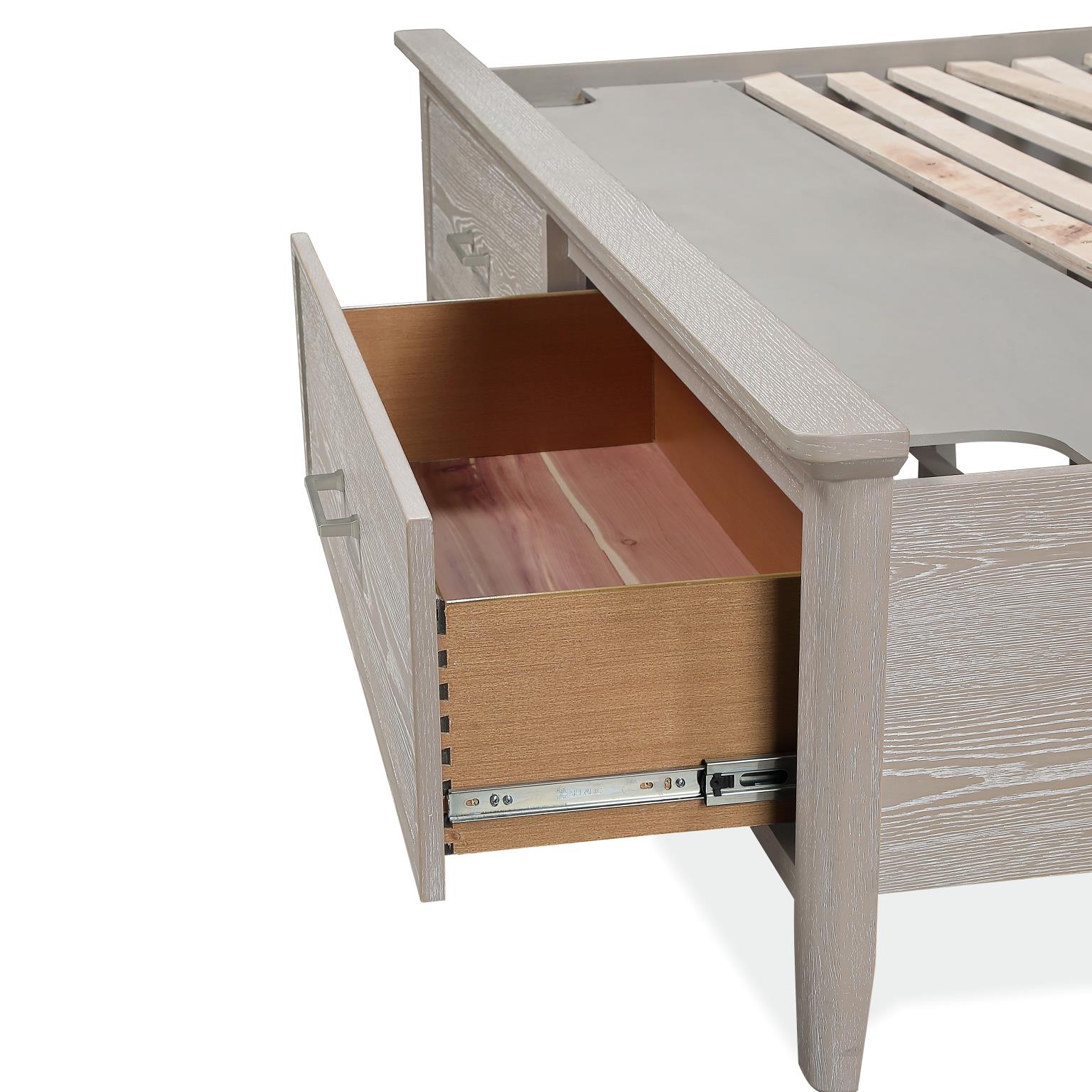 Cape May Queen Storage Bed Complete. Driftwood Finish