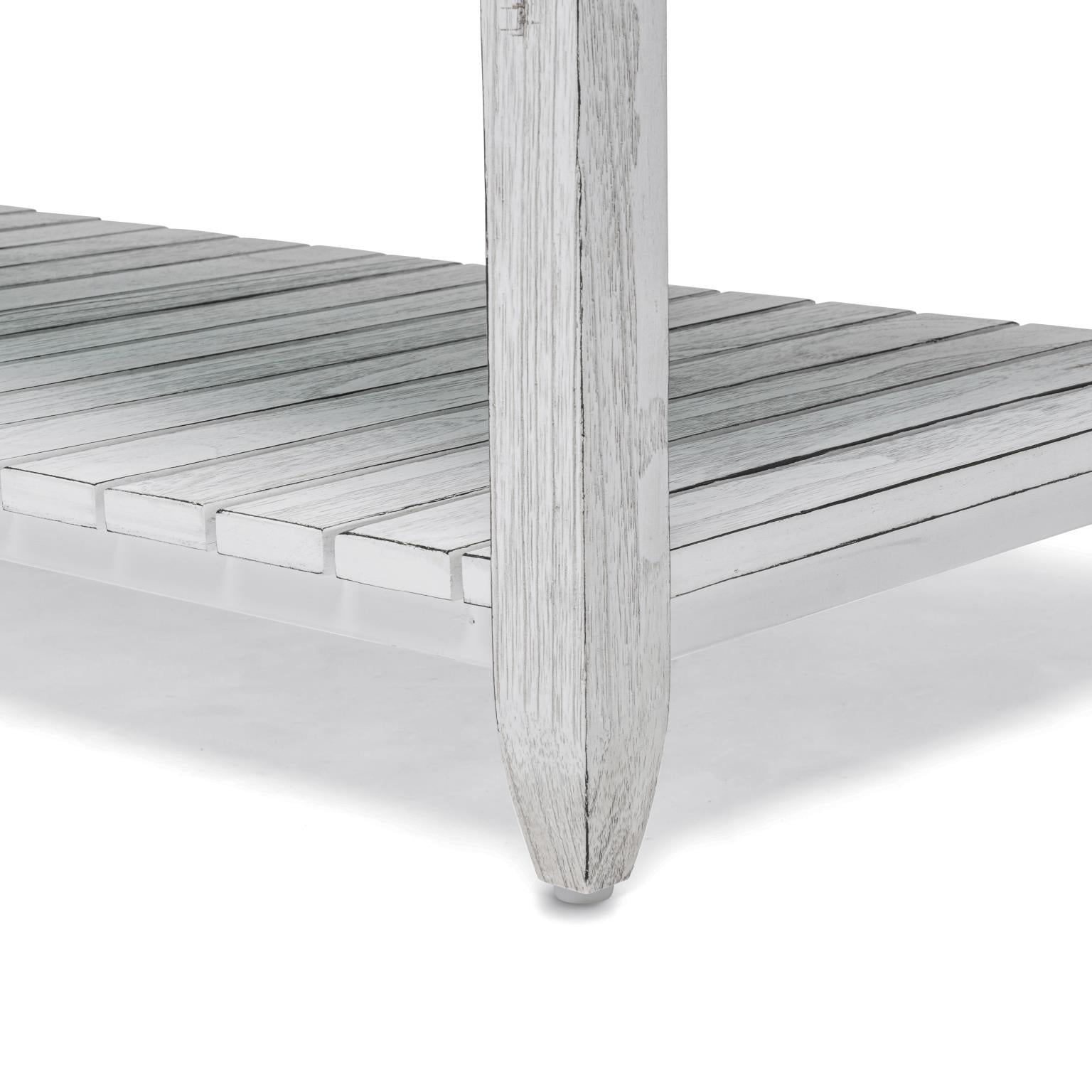 Picket Fence Coffee Table Distressed Bleu/White Finish