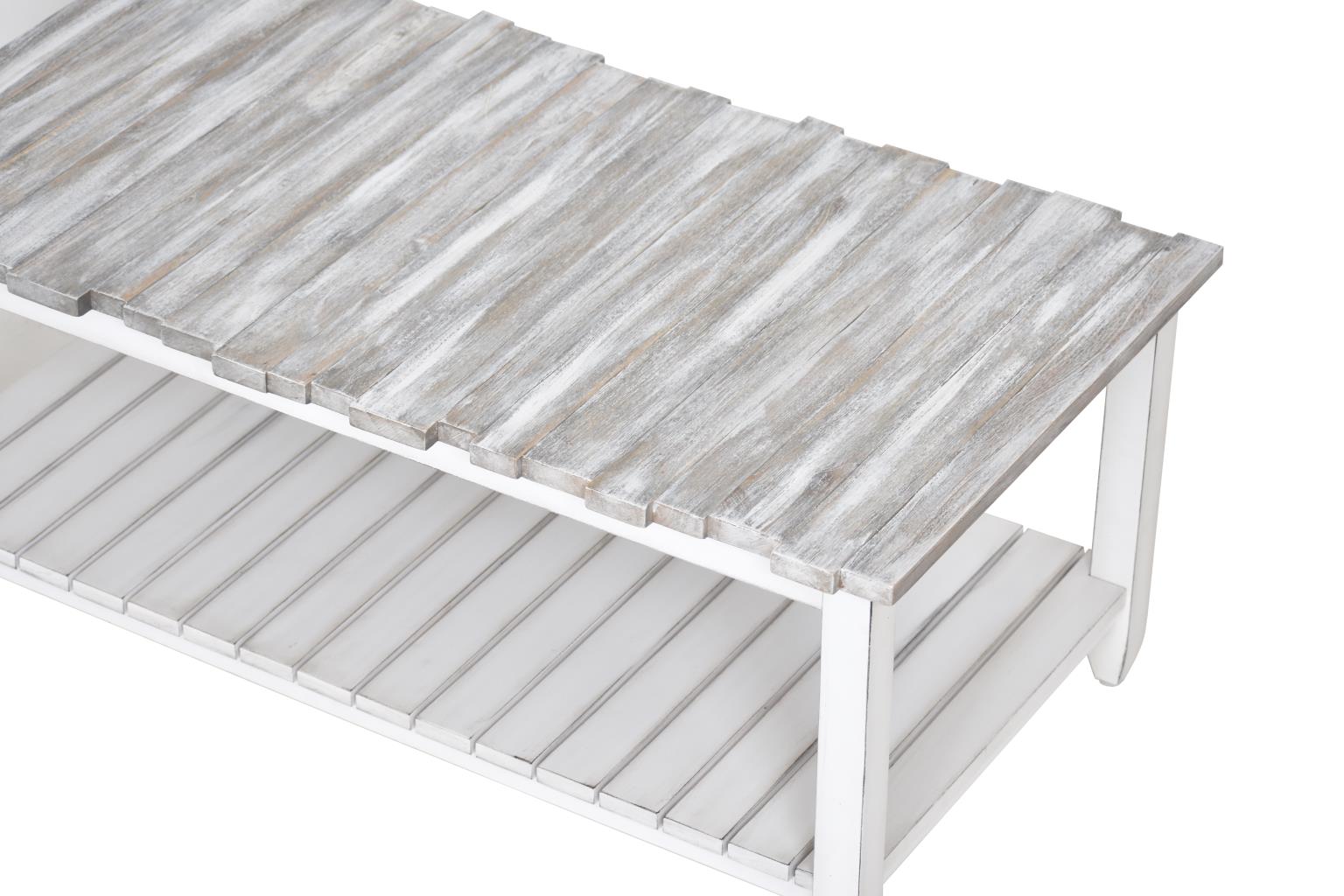 Picket Fence Coffee Table Grey/Blanc Finish