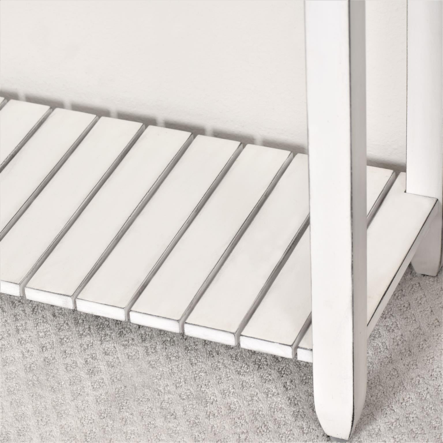 Picket Fence Console Table Grey/Blanc Finish